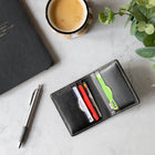 Decent Living Slim Leather Bifold Wallet - Black-Storage: One full-size bill pocket and six card slots holding up to 12 cards