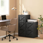 HOMCOM 3-Drawer Letter/A4 Filing Cabinet - Black-Melamine surface is scratch-resistant and incredibly easy to clean
