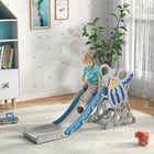 Qaba Toddler Indoor Climber Slide Playset - Blue-Made of safe PE and PP with smooth surface and rounded corners 