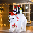HOMCOM 7' Inflatable Polar Bear with Two Penguins Christmas Decorations-Automatically inflates after power-on for easy setup 