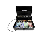 Royal Sovereign Tiered Tray Deluxe Combination Cash Box with Security Cable-Five-compartment Tiered Tray Coin Tray for fast and easy handling of coins