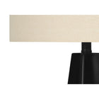 Monarch Specialties 27" H Table Lamp - Black Resin / Beige Shade-Assembled dimensions: 14.5 in. L x 14.5 in. W x 26.5 in. H. base: 5.25 in. L x 5.25 in. W x 15 in. H. shade: 14.5 in. L x 14.5 in. W x 10 in. H