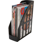 Storex Value Line Recycled Magazine File - Black-Wide base prevents tipping over when retrieving or storing items