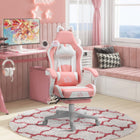 HOMCOM - Chaise de jeu inclinable en similicuir avec repose-pieds soutien lombaire et appui-tête - rose-Dossier inclinable à 135 degrés avec positions verrouillables, accoudoirs liés s’ajustant en conséquence