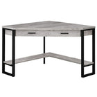 Monarch Specialties - 7505 Bureau 42 po - En Coin Faux Bois Gris-Bureau d'ordinateur de coin avec rangement au fini faux bois récupéré gris