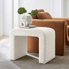 Modway - Simba Tissu Boucle Tabouret en cascade - Ivoire-Capsules de pied ajustables