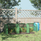 Outsunny - Serre tunnel mini PE 9,7 pi L x 3 pi l x 2,6 pi H avec armature en acier et portes zippées- Idéale pour prolonger la saison de croissance des plantes et les protéger des intempéries extrêmes  
