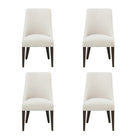 Manhattan Comfort - Lot de 4 chaises de salle à manger modernes Beever 22 po en chenille crème, rembourrées-Chaise de salle à manger moderne avec dossier parfaite pour la salle à manger lot de 4