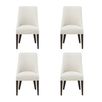 Manhattan Comfort - Lot de 4 chaises de salle à manger modernes Beever 22 po en chenille crème, rembourrées-Chaise de salle à manger moderne avec dossier parfaite pour la salle à manger lot de 4