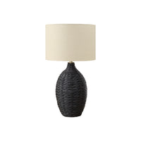 Monarch Specialties 30" H Transitional Table Lamp - Black Rattan / Beige Shade-Add a fresh element to your home decor with this stylish 30"h table lamp, featuring a black rattan design with a woven textured base and a chic beige fabric shade, perfect for any transitional living room, bedroom, or office space
