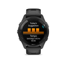 Garmin - Forerunner 265, lunette et boîtier noirs avec bracelet en silicone noir/gris poudre-À l'aide d'indicateurs tels que l'etat de la VRC, l'historique d'exercice recent et les performances, obtenez un aperçu de l'effort global avec l'etat de l'entraînement - et sachez si vous vous entraînez de maniere productive, maximale ou tendue (les donnees presentees sont destinees à être une estimation precise des mesures suivies)