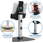 Mount-It! MI-3785 Universal Tablet Stand with Lock-Front & rear cameras are accessible