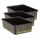Teacher Created Resources Large Plastic Storage Bin - Black Confetti - 3 Pack-Create a beautifully organized classroom with these large storage bins.