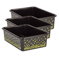 Teacher Created Resources Large Plastic Storage Bin - Black Confetti - 3 Pack-Create a beautifully organized classroom with these large storage bins.