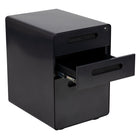 Flash Furniture Ergonomic 3-Drawer Locking Legal/Letter Mobile Filing Cabinet - Black-File drawer with filing conversion bar - file letter, legal, A4, F4