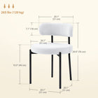 HOMCOM - Chaises de salle à manger avec pieds en acier pour cuisine - blanc crème - lot de 2-Les pieds robustes en acier assurent un soutien pour une stabilité optimale 