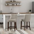Manhattan Comfort - Beever tabouret de comptoir moderne en chenille 18,9" tapissé - taupe - lot de 2-Revêtement en chenille luxueuse avec rembourrage en mousse