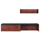 Modway Kinetic 38" Wall-Mount Office Desk With Cabinet and Shelf - Black Cherry-Wall-Mount Office Desk, Cabinet, and Shelf