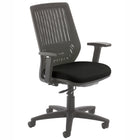 Nightingale Bless Mesh Back With Upholstered Seat Chair - Black-4-way height and width adjustable arms with arm pad front and back adjustment and arm pivot adjustment for full-range movement