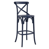 Modway Gear Bar Stool - Midnight Blue-Modern Farmhouse Bar Stool