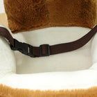 Qaba - Baby rocking horse, cheval à bascule en peluche avec sons - marron-Le siège à trois côtés avec ceinture de sécurité et repose-pieds renforce la sécurité 