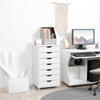 Vinsetto Mobile Letter/A4 Filing Cabinet with Drawers & Wheels - White-7 drawers to store your office supplies

