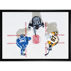 Sidney Crosby & Auston Matthews Overhead - Framed Canvas - 31" x 22"-Premium canvas print with gallery-wrapped edges