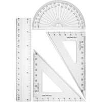 Westcott 4 Piece Geometry Set - Clear-4 Piece Geometry Set