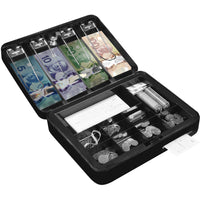 Royal Sovereign Deluxe Cash Box with Security Lock - 9 Compartments-Removable 9 Compartment Tray