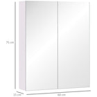 HOMCOM Wall Mount Bathroom Medicine Cabinet with Mirror and Storage - Light Lilac-Colour: Light Lilac  