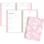 Cambridge Cherrywood Lane 2026-27 Weekly/Monthly Planner - 8½" x 6" - Peony Lace - Bilingual-Twin coil binding