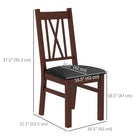 HOMCOM Farmhouse Dining Chairs with PU Leather Seat & Wood Frame - Dark Brown - Set of 2-Pine wood frame for a solid and robust structure