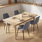 HOMCOM Dining Chairs with Metal Legs for Kitchen - Grey - Set of 4-Powder coated steel frame ensures durability and strength