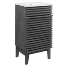 Modway Render 18" Bathroom Vanity Cabinet - Charcoal/White-Mid-Century Modern Style