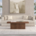 Hudson&Canal Torren 48" Wide Rectangular Fluted Coffee Table - Satin Walnut-Features easy assembly