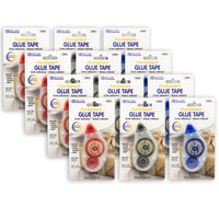BAZIC Products Permanent Glue Tape - 8 mm x 8 m - 12 Pack-Water based glue, acid free, will not damage valuable pictures over time