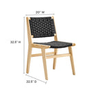 Modway Saoirse Woven Rope Wood Dining Side Chair - Natural/Black - 2 Pack-Ergonomic Design
