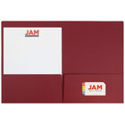 JAM Paper Premium Matte Coloured Cardstock Two-Pocket Presentation Folders - Dark Red - 6 Pack-Quantity: 6 Folders per Pack | One for each subject & project