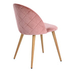 FurnitureR Velvet Dining Side Chair - Rose - 2 Pack-Velvet fabric is soft, comfortable and delicate texture. No stimulation of the skin