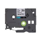 Brother Laminated Tape for P-touch Label Maker - 12 mm - Black Print on White Label-Perfect for everyday labelling applications in the home, office or workplace like file organization, barcoding, USB flash drives, office supplies, pantry and freezer contents, kids’ items and equipment