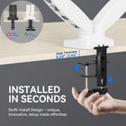 ShoppingAll Dual VESA Monitor Mount with Fully Adjustable Gas Spring Arm and Office Desk Clamp - White-6