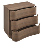 Modway Mirae 3-Drawer Curved Compact Dresser - Brushed Brown Oak-Assembly Required