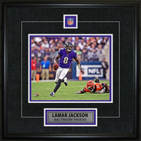 Lamar Jackson Pin & Plate Ravens - Framed Print - 18" x 18"-Premium 8x10 framed