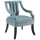 Modway Harken Performance Velvet Accent Chair - Light Blue - Set of 2-Durable Stain-Resistant Fabric