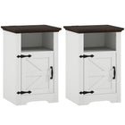 HOMCOM Side Table- White - Set of 2-Set of 2 tables for versatile room placement