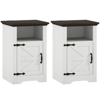 HOMCOM Side Table- White - Set of 2-Set of 2 tables for versatile room placement