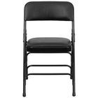 Flash Furniture HERCULES Series Curved Triple Braced & Double Hinged Black Vinyl Metal Folding Chair-300 lb. Weight Capacity