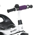 Qaba - Tricycle poussette 6 en 1 pour bébé avec panier et canopée - violet-Harnais de sécurité à 5 points et barre de sécurité pour maintenir l’enfant, offrant une tranquillité d’esprit aux parents 