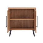 Manhattan Comfort Jodie 31.1" Mid-Century Modern Accent Cabinet - Maple-Wood: Cleaning: Dust with a soft, dry cloth or use a microfiber cloth. For deeper cleaning, use a wood-specific cleaner and polish. Avoid: Harsh chemicals, excessive moisture, or abrasive cloths. Care: Keep out of direct sunlight and away from extreme heat or cold to prevent warping or fading. Protection: Use felt pads under objects to prevent scratches. Clean up spills immediately