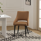 Manhattan Comfort - Chaise de salle à manger moderne Tremont 55,1 cm en similicuir rembourré - Saddle-Structure et pieds en acier noir entièrement soudés pour l’élégance et la durabilité